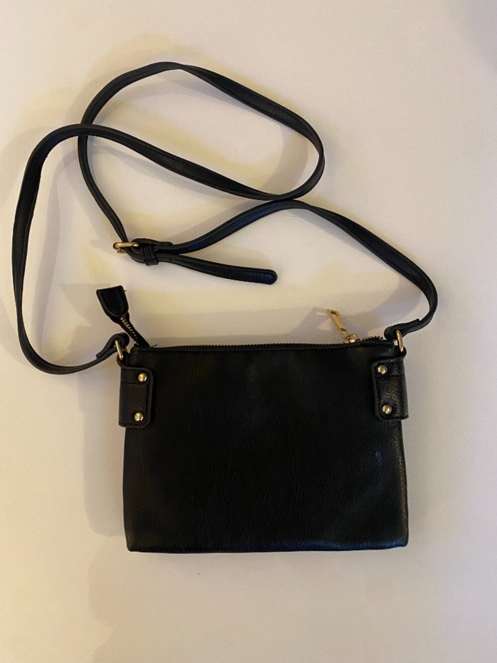 Beautiful black vegan leather purse shoulder handbag